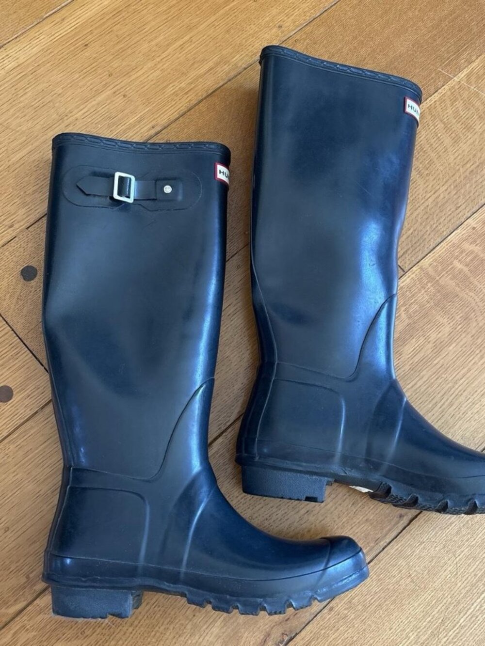 Hunter Original Tall Gloss Waterproof Rain Boots Navy Blue US 9